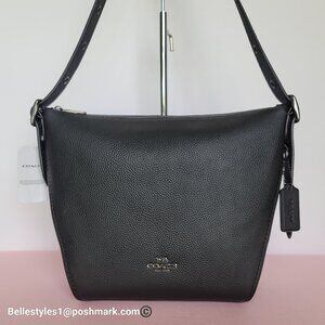 COACH Small Dufflette Pebbled Leather Crossbody Bag -Black color 🎈$189.